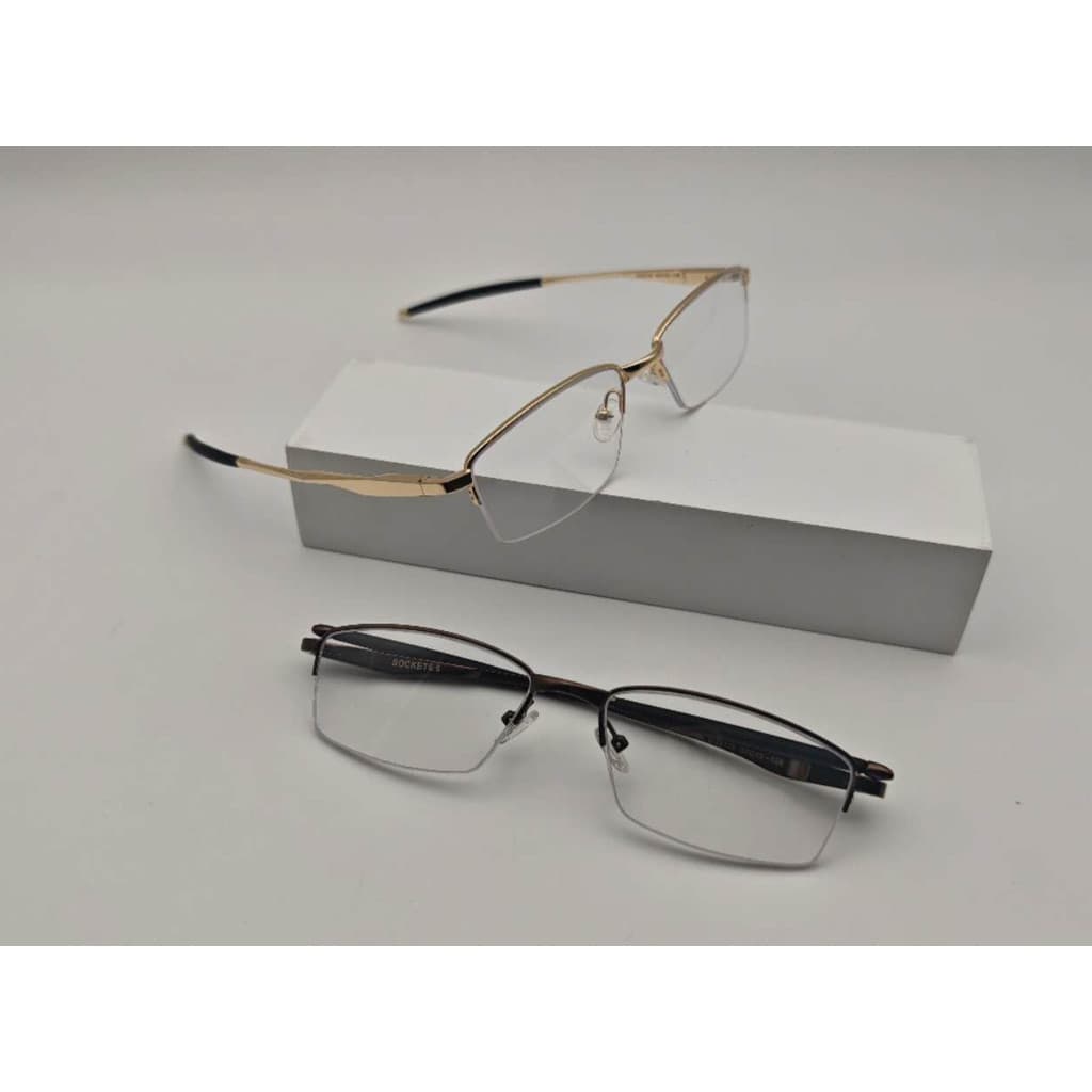 lentes planas de metal com meia armação 5119JK