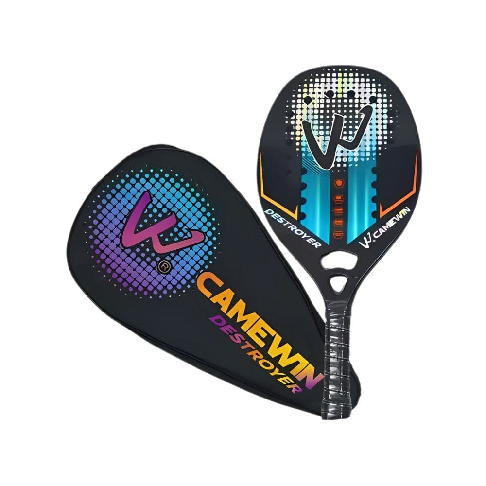 Raquete Beach Tennis Camewin Destroyer 3k Carbon Azul + Brinde