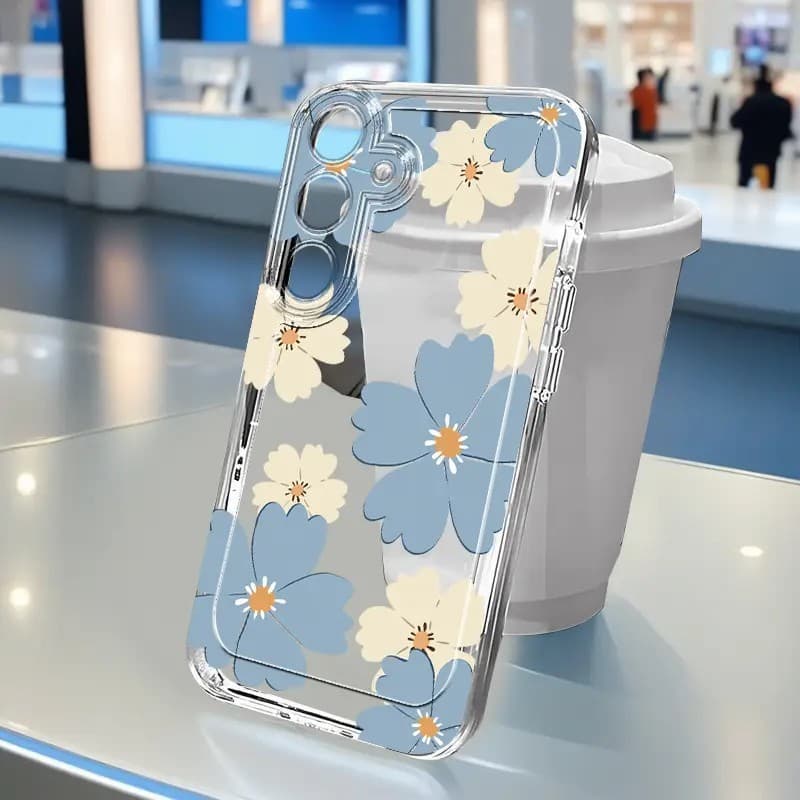 Capinha Capa transparente Anti-impacto Flor Desenho para Redmi POCO F3 F5 X4 11 12 Note 12 Pro 5G 12S 4G 13 k70e