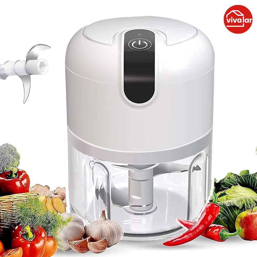 Mini Processador Moedor Elétrico Carne Vegetais Alho Fruta Amendoim Recarregável Usb Triturador De Alho