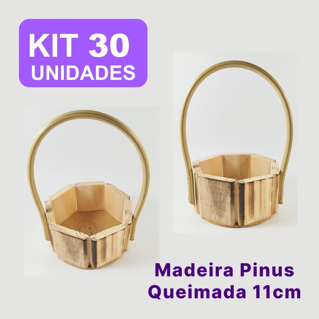 Kit 10 Cesta Presente Redonda Madeira Pinus 11cm Base Cesta Namorado Kit Cosmetico Cachepot Arranjo