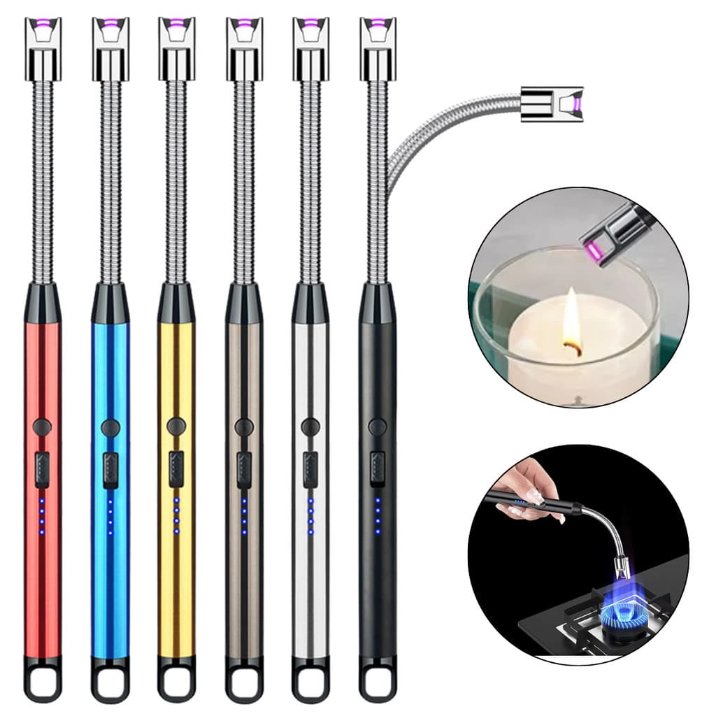 Kit 2 Isqueiros Elétricos Recarregáveis USB Sem Chama Portáteis