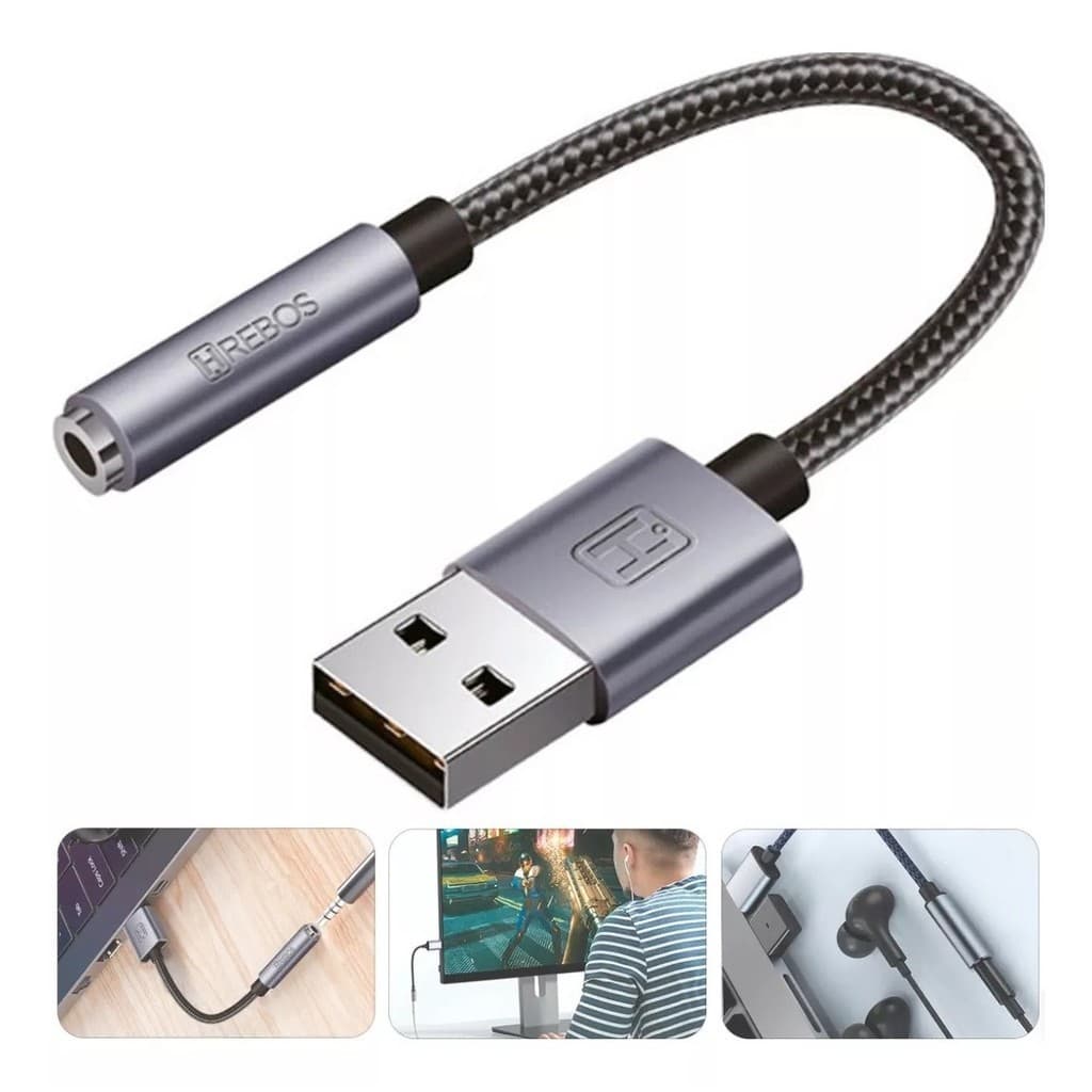 Adaptador Fone Usb P2 Microfone 3.5mm Pc Notebook