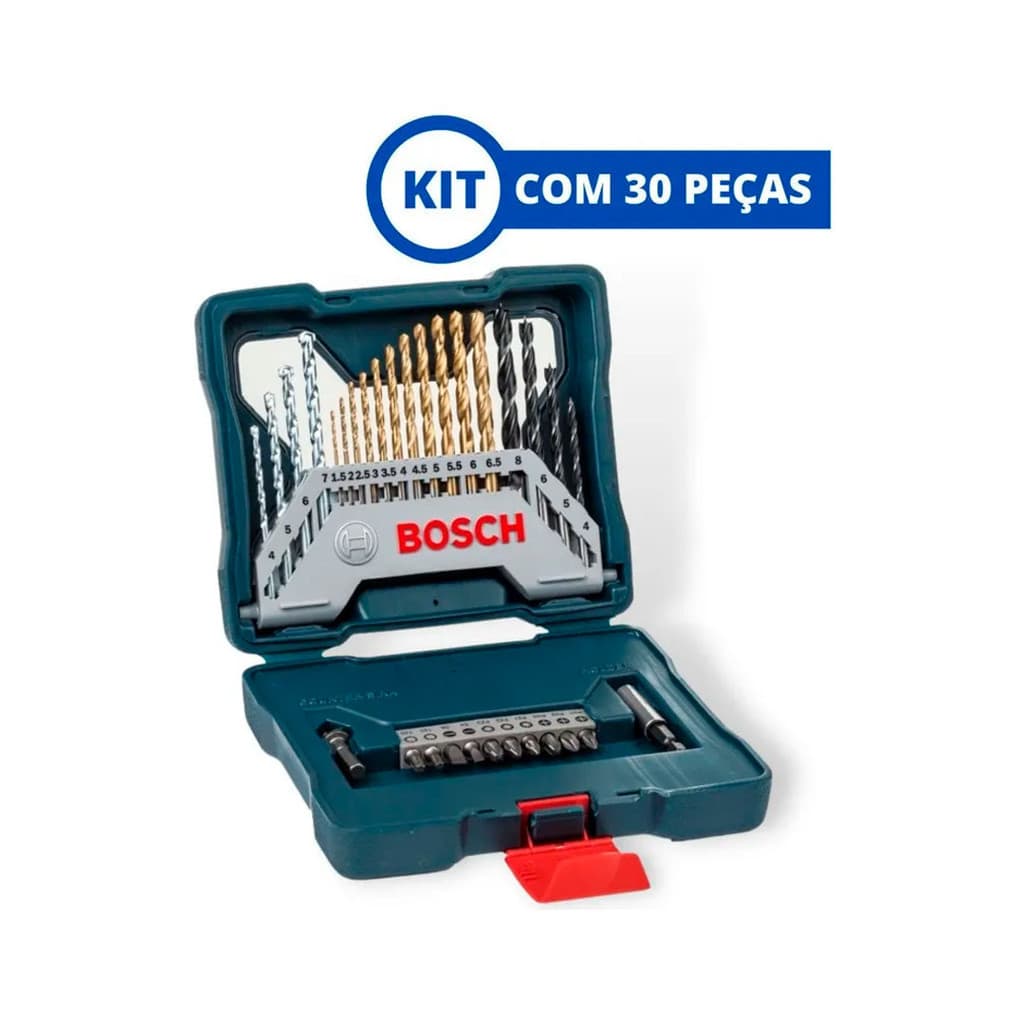 Jogo de Brocas e Bits 30 peças Bosch X-Line Profissional Bosch