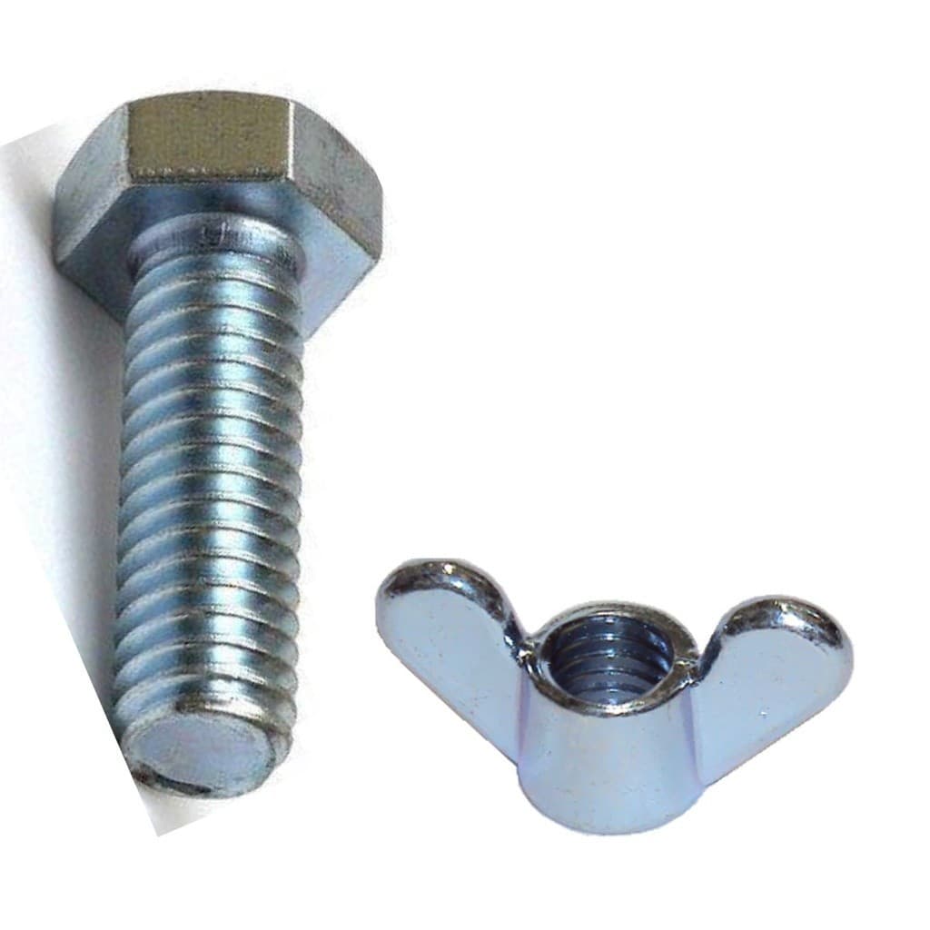 Parafuso Sextavado Zincado 1/4x1"(25mm) Com Porca Borboleta