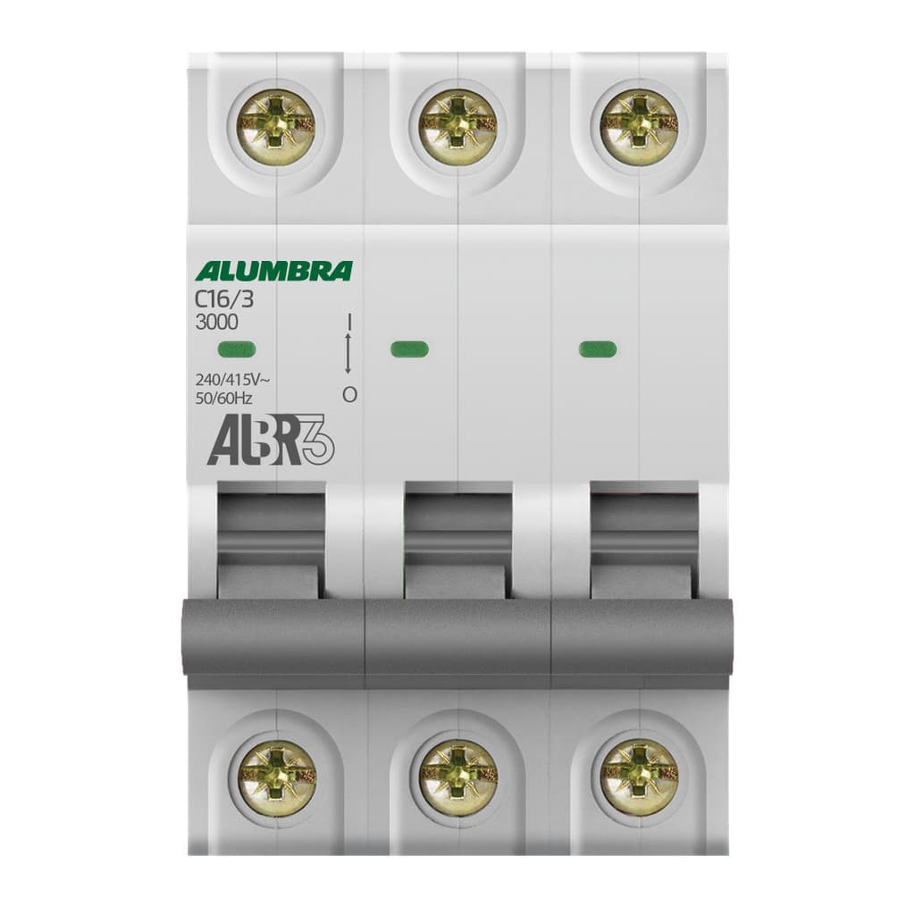 Disjuntor Tripolar 3P 16A Curva C ALBR3 Alumbra