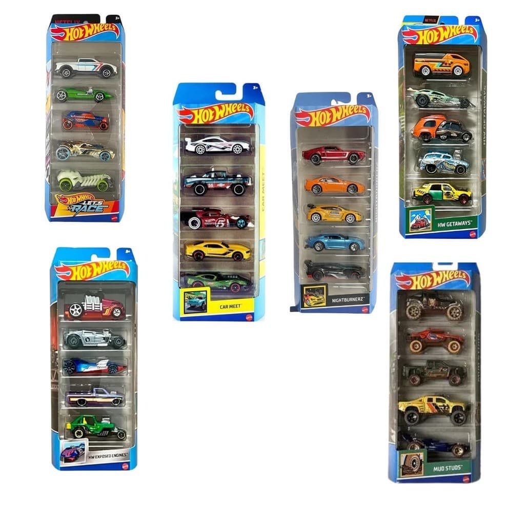 Hot Wheels Cartela de Carrinhos com 5 Mattel - Escolha o Kit