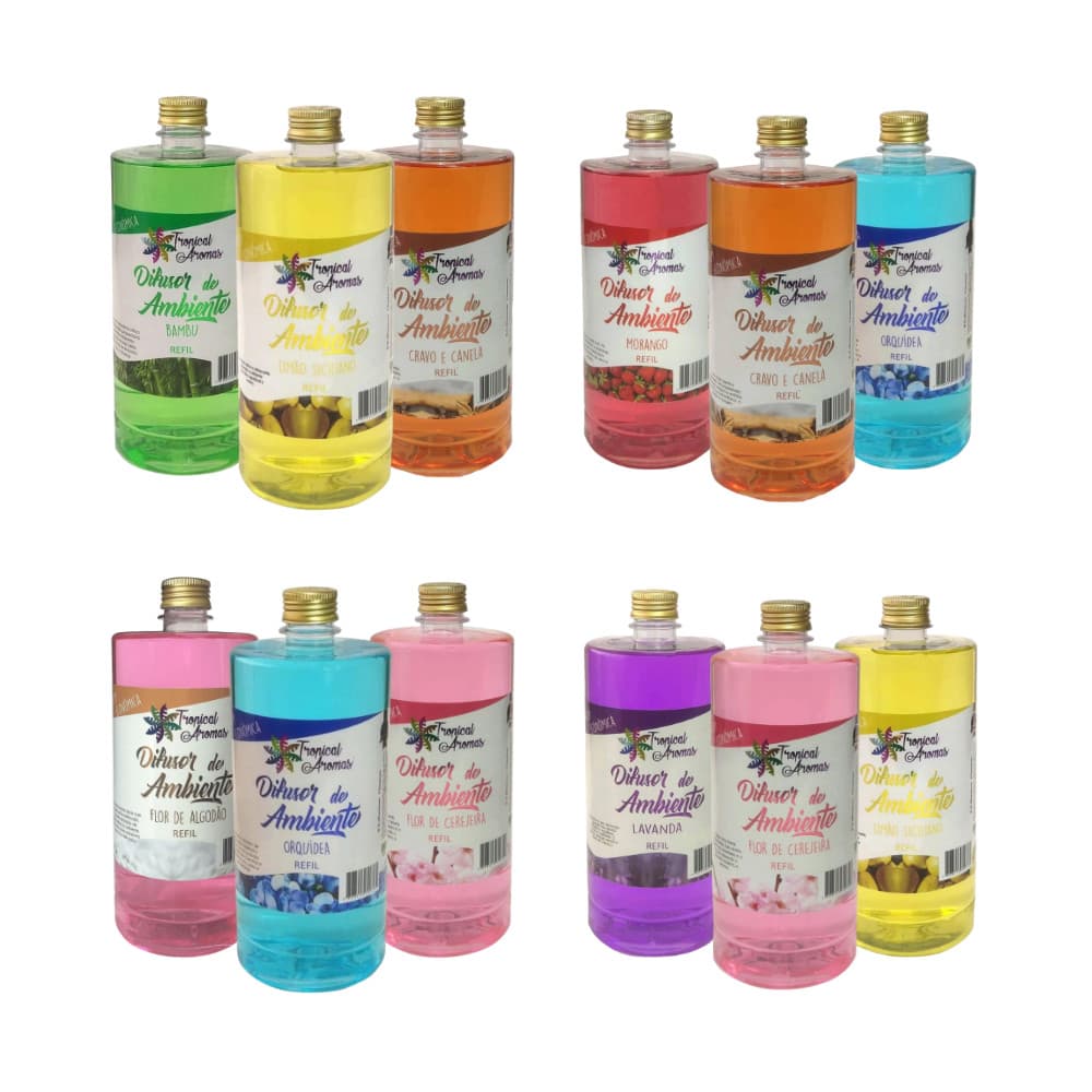 Kit 3 Refil Difusor Aromatizador Tropical Aromas