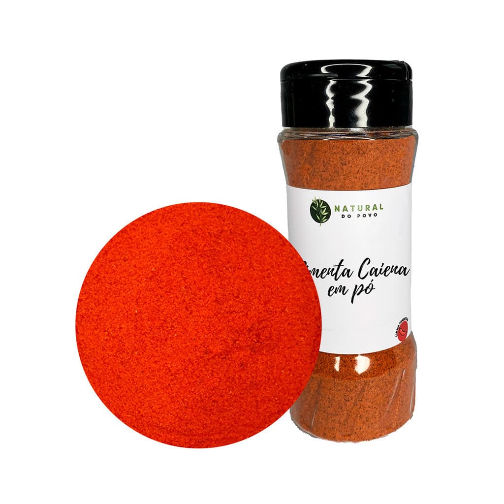Pimenta Caiena em Pó 100% Orgânica Alta Qualidade Pote Com Dosador 60g