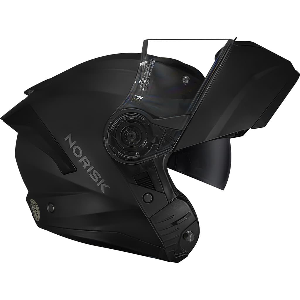 Capacete Norisk Force 2 Monocolor Preto Fosco Articulado Estamoteável Robocop