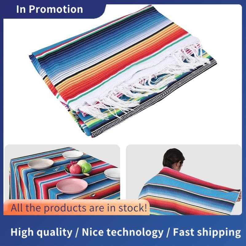 Manta Mexicana Sarape Picnic Rug Throw Tablecloth Vara Quente Para Festa De Yoga
