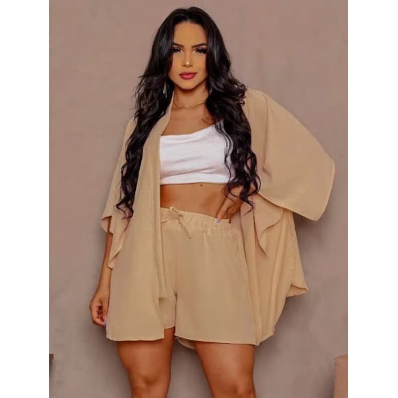 Conjunto 2 peças lisa (quimono+shorts) J-2