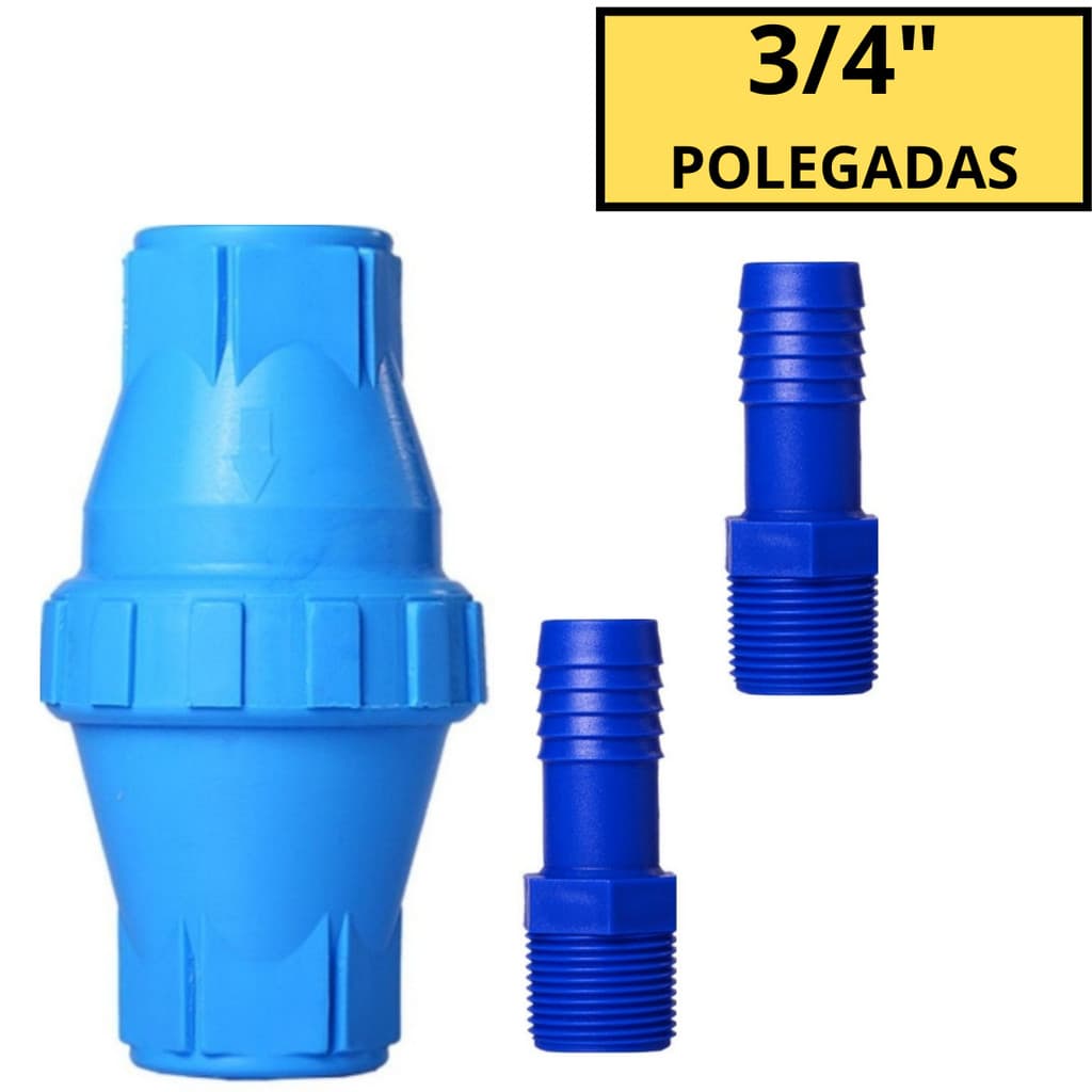 Valvula de Retenção Evita O Retorno da Água Protege Bomba Dágua Com 2 Adaptador Mangueira 3/4"