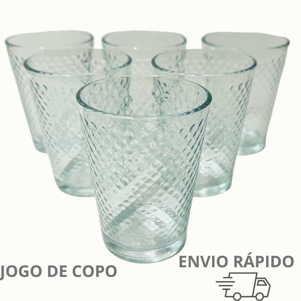 Jogo de Copo de Vidro 200ML Jogo de Copo Simples 10 Unidades