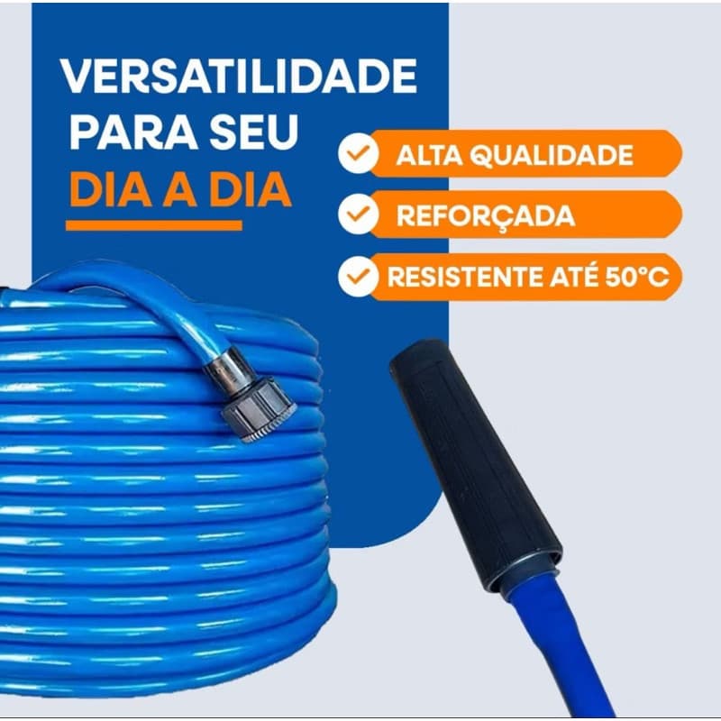 Mangueira de Jardim Reforçada Lisa Flexível Premium  7, 10, 15, 20, 25, 30 metros