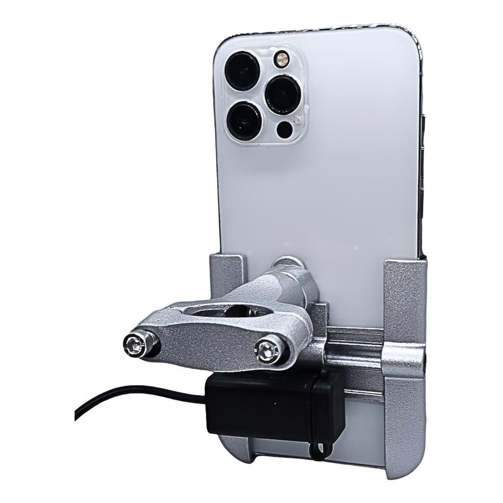 Suporte de metal Ferro Para Celular Moto Guidão Bike com Carregador entrada Usb