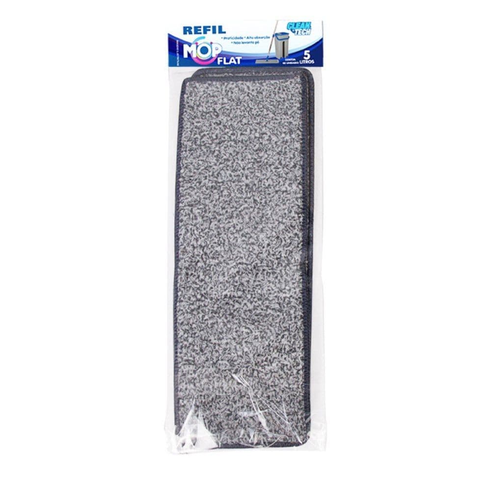 Refil Mop Flat Limpeza Piso Microfibra Kit Casa Cozinha Prático Rápido Absorvente 2 Unidades