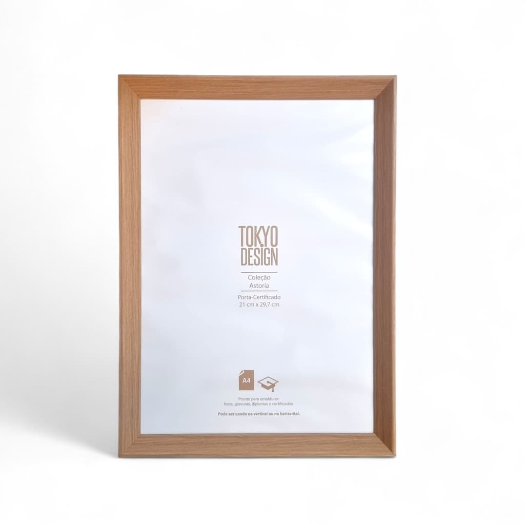 Moldura A4 Porta Certificado Diploma Acetato Madeira 21x29,7