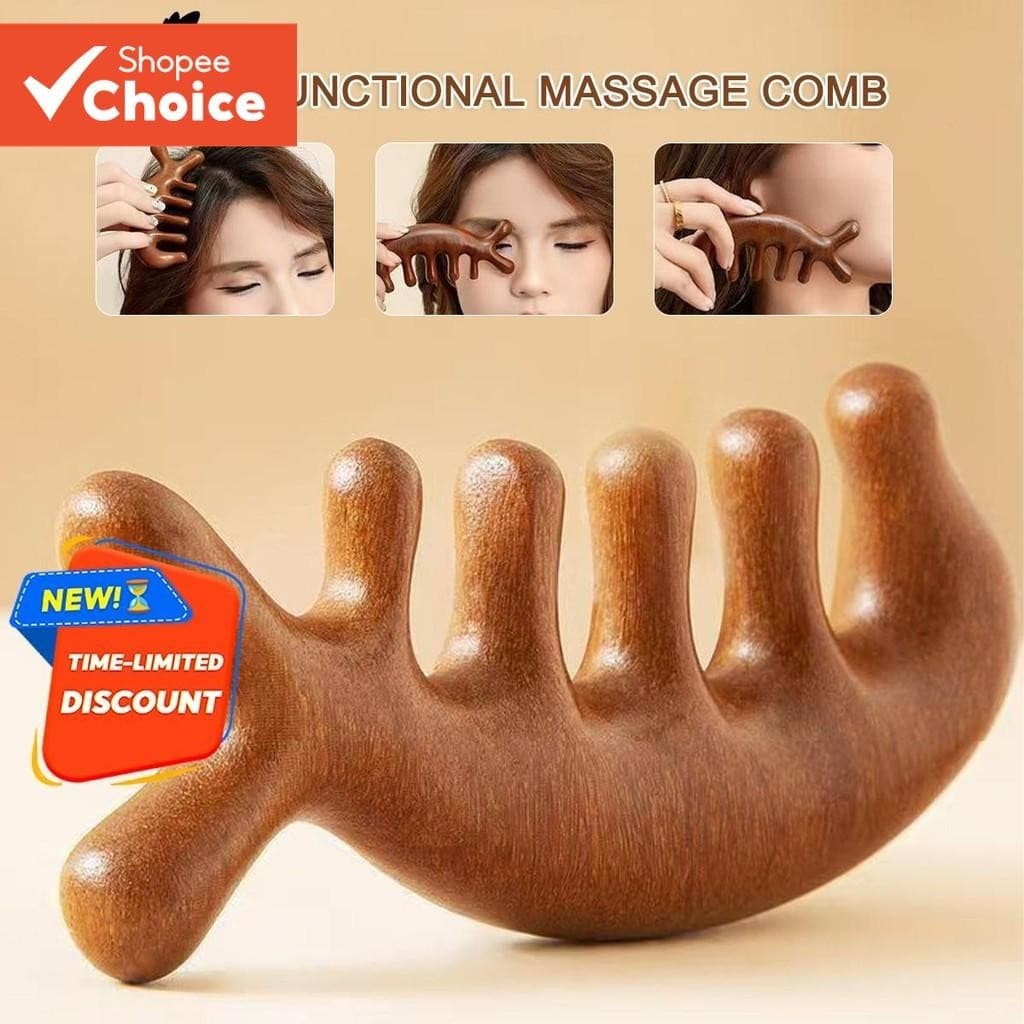 Monja Massagem Pentear Terapia De Cabelo Raspagem Couro Cabeludo Dragagem Pente De Dente Largo Portátil Meridiano