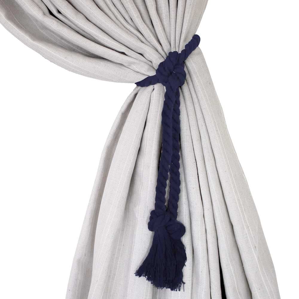 Kit Abraçadeiras de Cortina Corda Romana 02 Peças - Azul Marinho