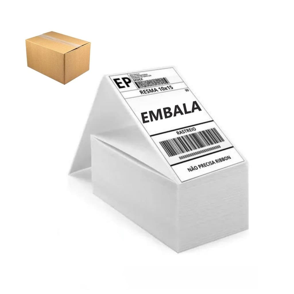 5000 Unidades De Etiquetas Térmicas Sem Rolo Formato Resma 100x150 mm