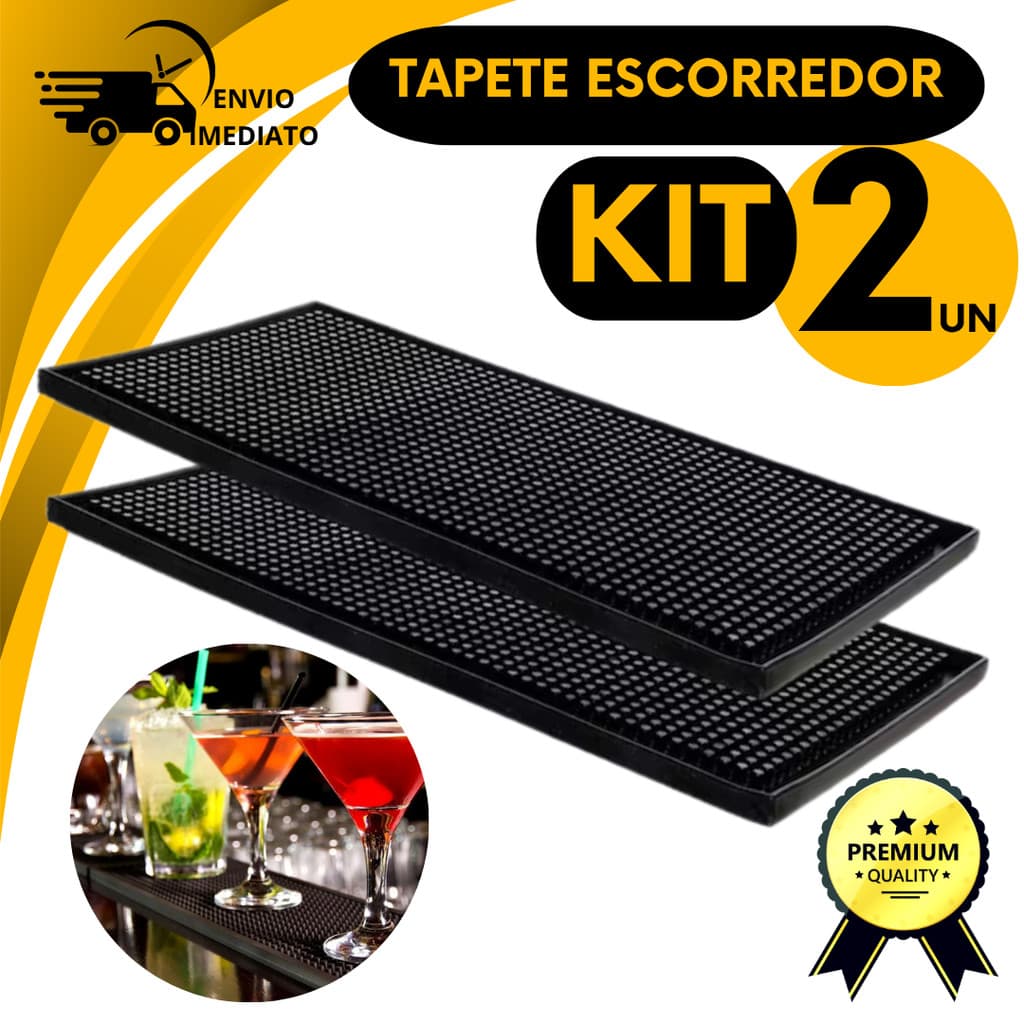 2 Tapetes Escorredor PVC Porta Copo Antiderrapante  Drink Bar Balcão Barbeiro