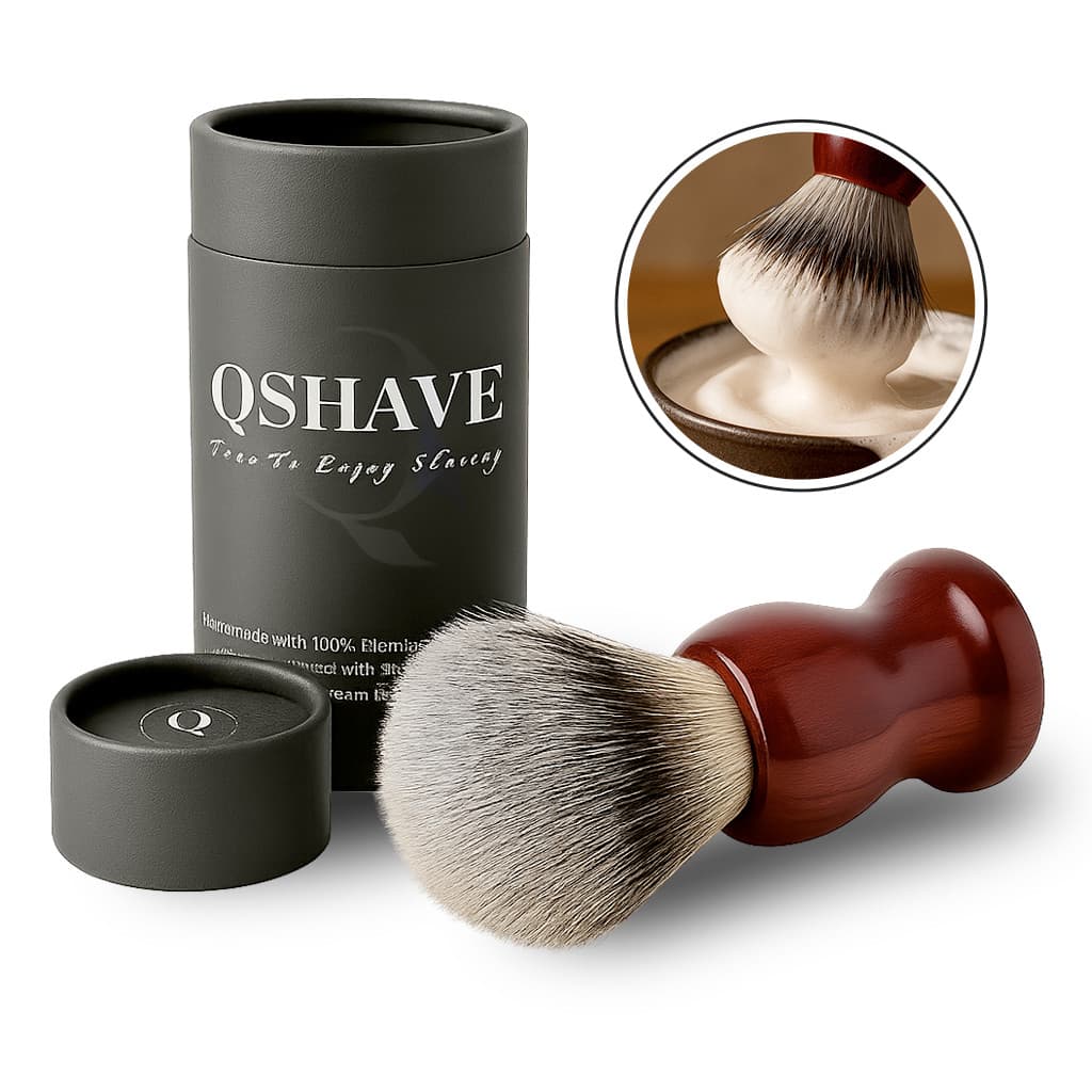 Pincel De Barbear Pelo De Texugo Macio Escova Barba Cabo Madeira.