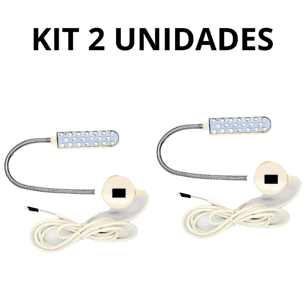 Luminária 20 Lâmpada De Led Negra Neon Cabo Flexível Costura 2 unidades