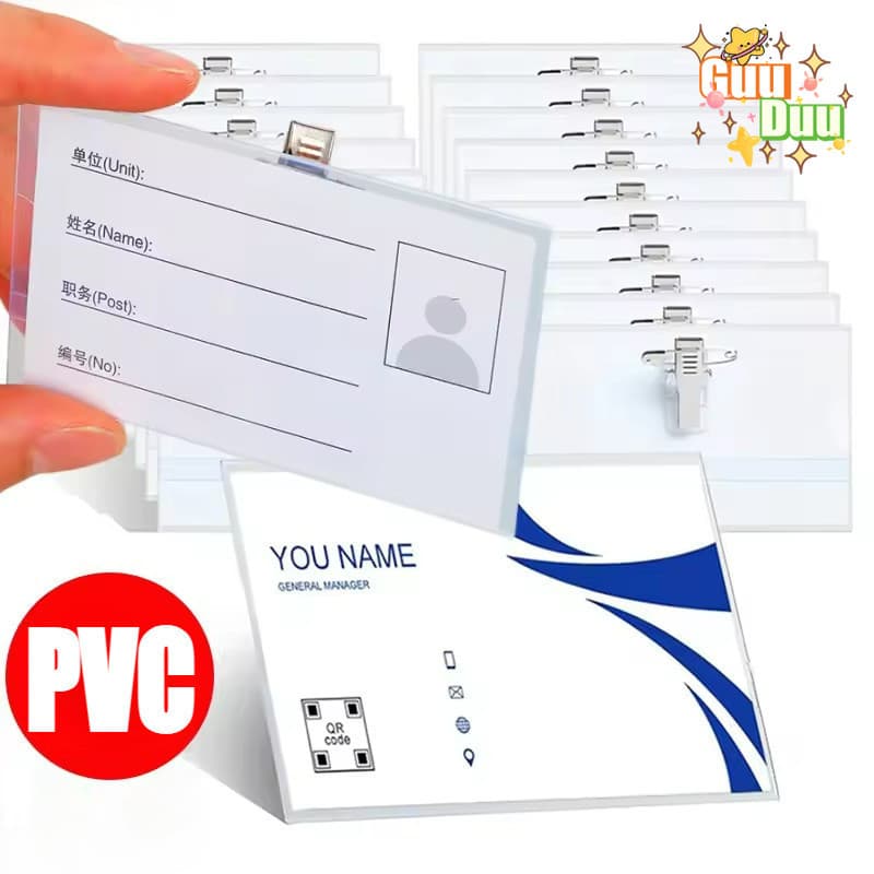 Suprimentos De Armazenamento Doméstico-Porta-Identificação De Trabalho Com Crachá Transparente-Capa Para Cartão Funcioná