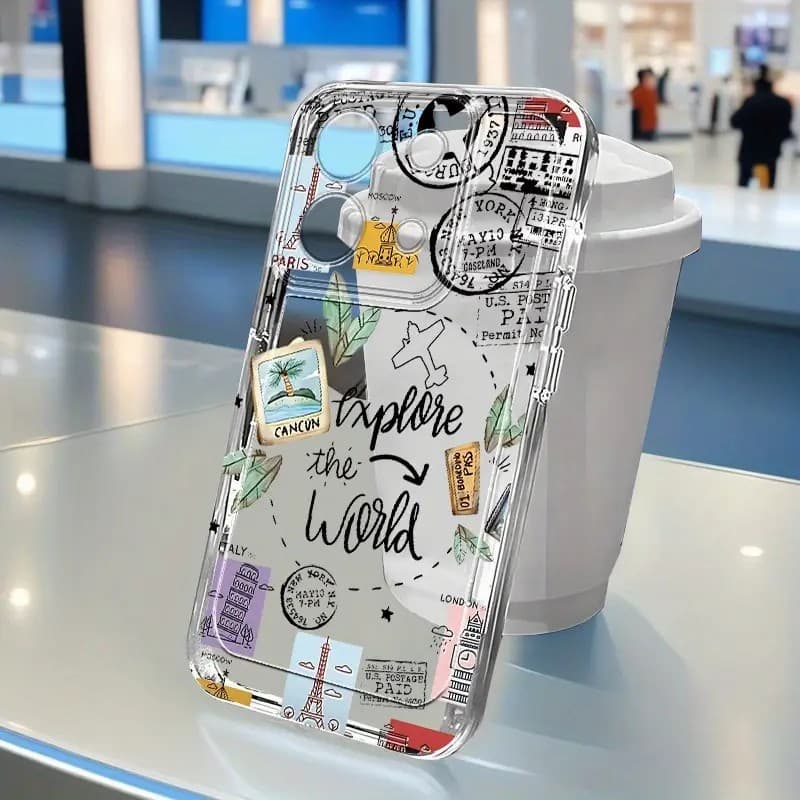 Capinha Capa transparente Anti-impacto moda Desenho para Samsung A55 A35 A03 A04 A05 A05S A10 S24 Plus S25 Ultra