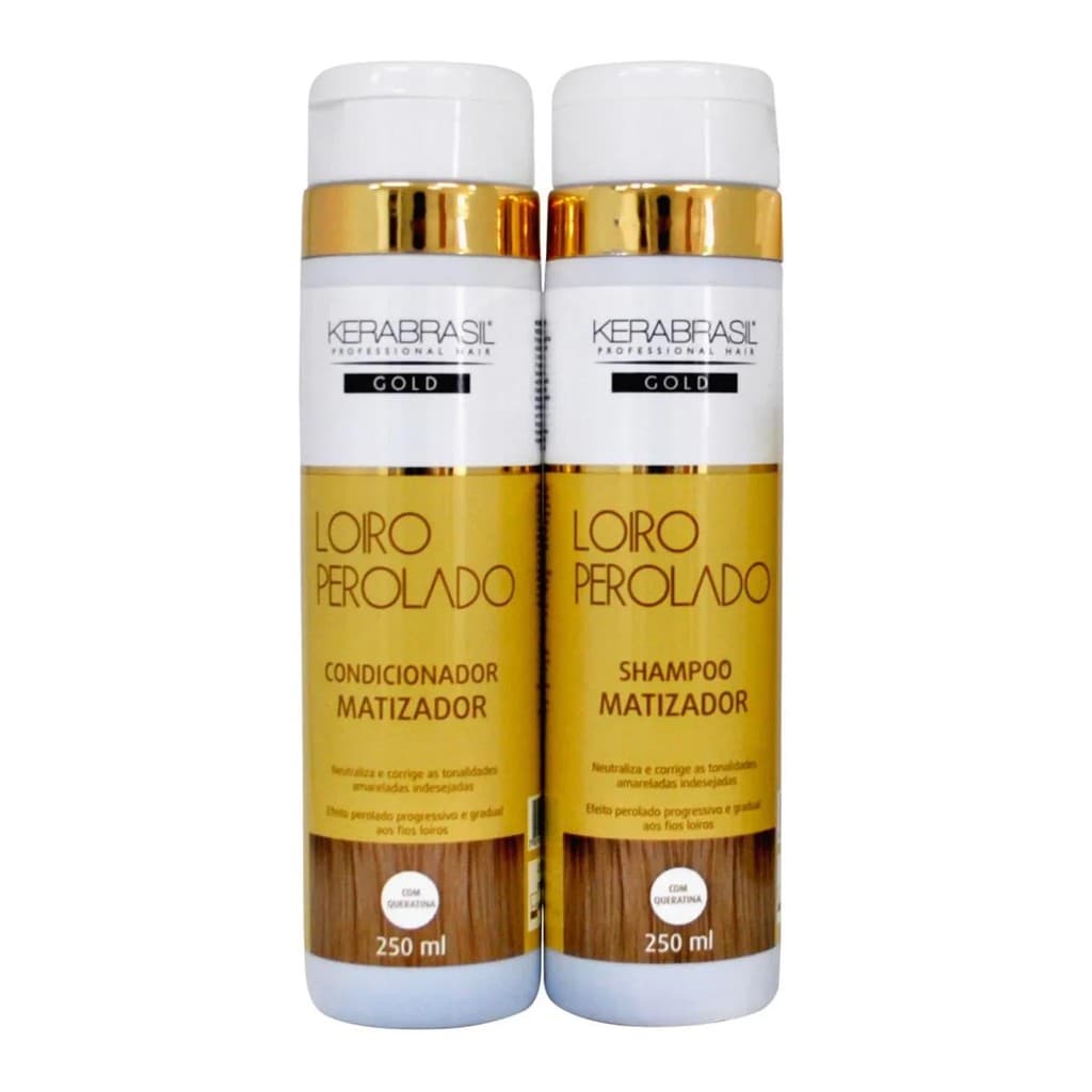 Kit Loiro Perolado Shampoo e Condicionador Gold – Kerabrasil