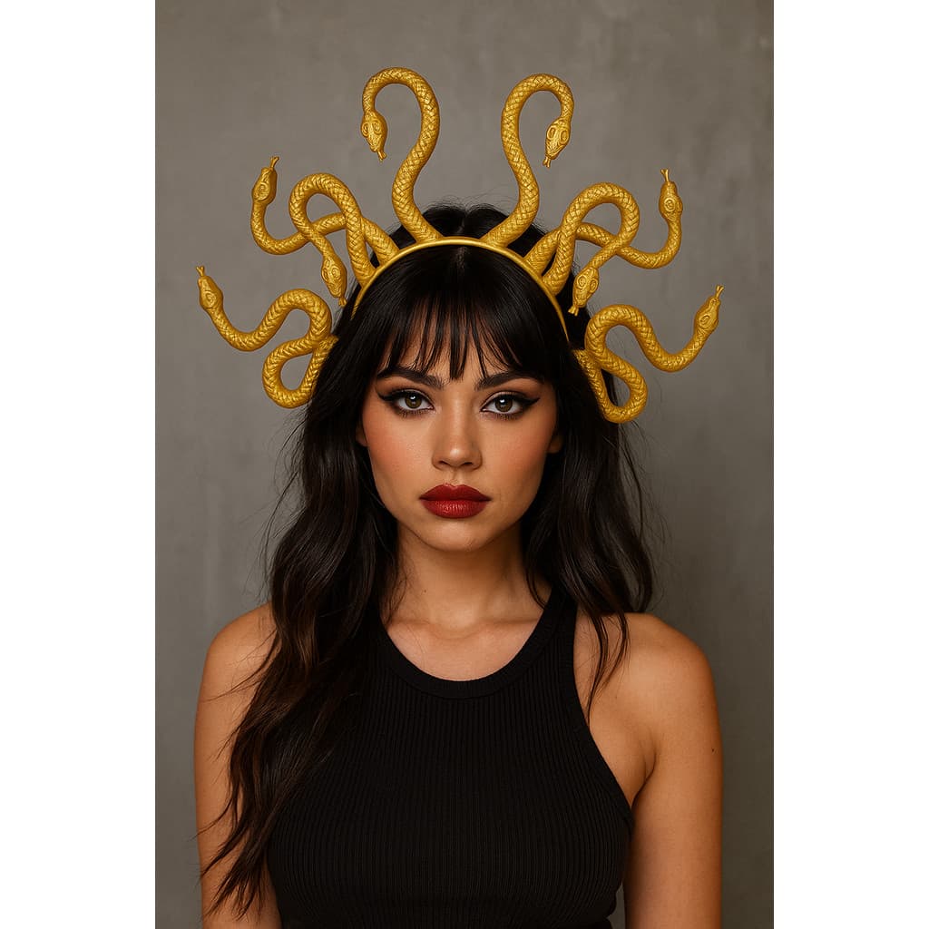 Tiara Medusa Serpentes Fantasia Mitológica – Carnaval, Halloween e Festas