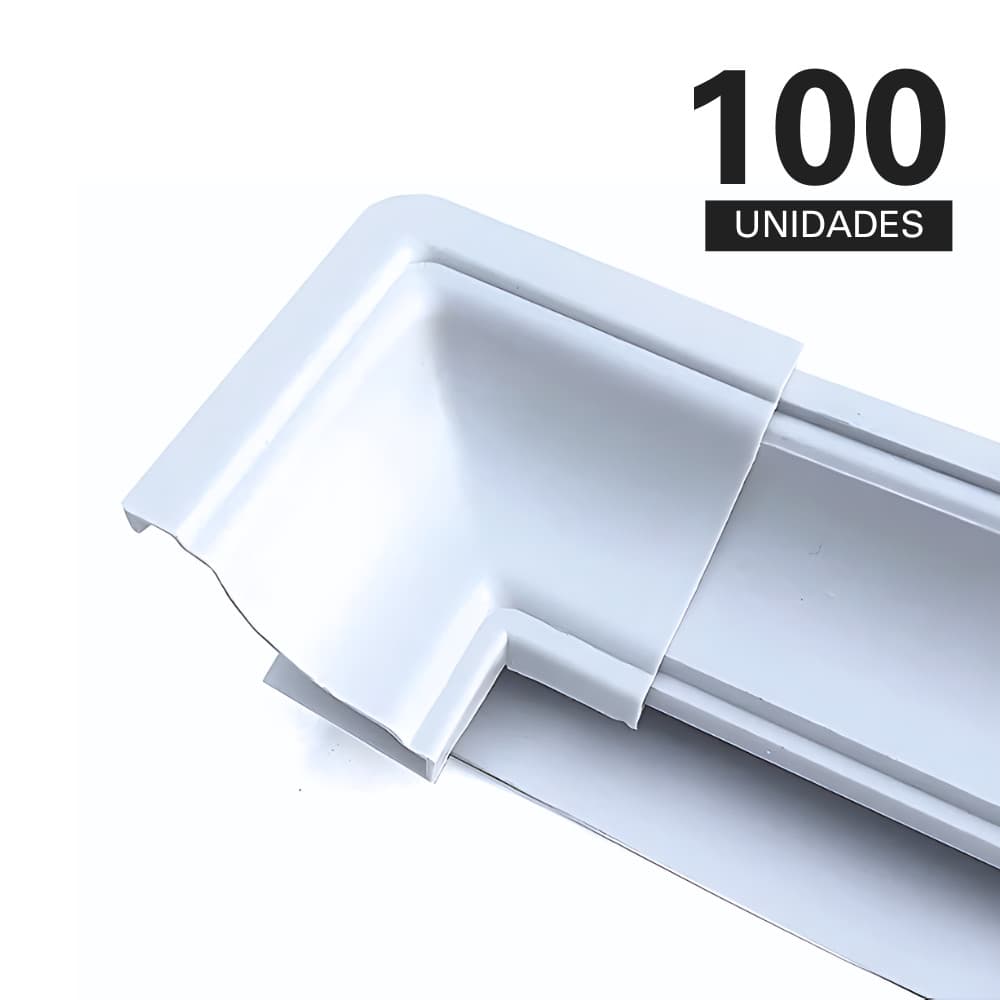 Cantoneira Canto Cantinho Interno Pvc Roda Forro 100Un  Branco 28 Classico Acabamento Moldura Parede