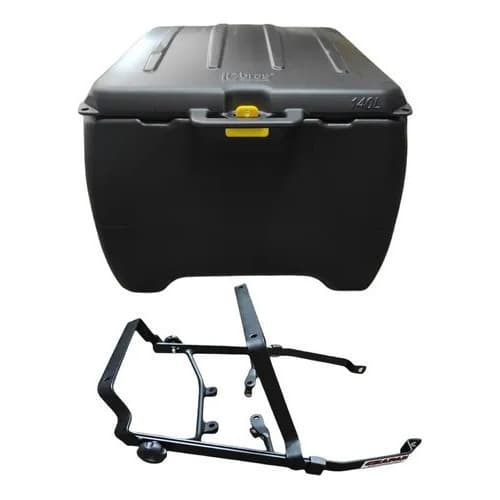 Baú De Entregador Motoboy Caixa 140 Litros Grande  pizza lanche E Suporte Chapam E Icbras