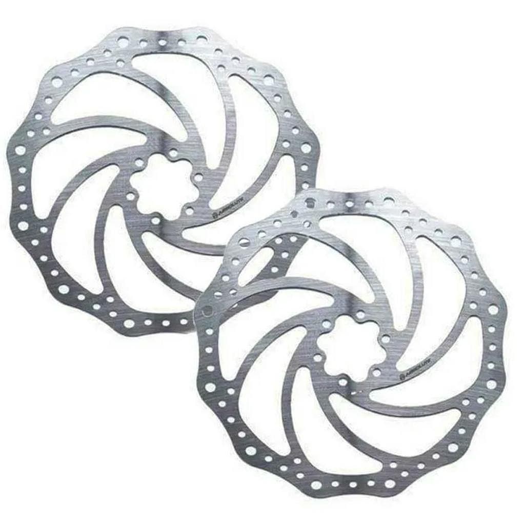 Par de Discos De Freio Rotor Absolute DB01 160mm 6 Furos em Aço pra Bicicletas