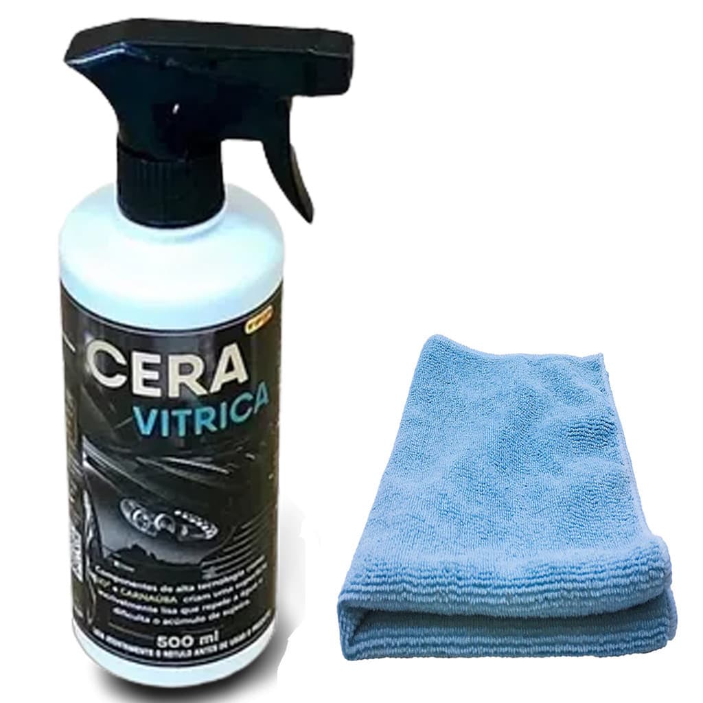 Cera Vitrica Premium Carnaúba E Sio2 500ml + Flanela Microfibra