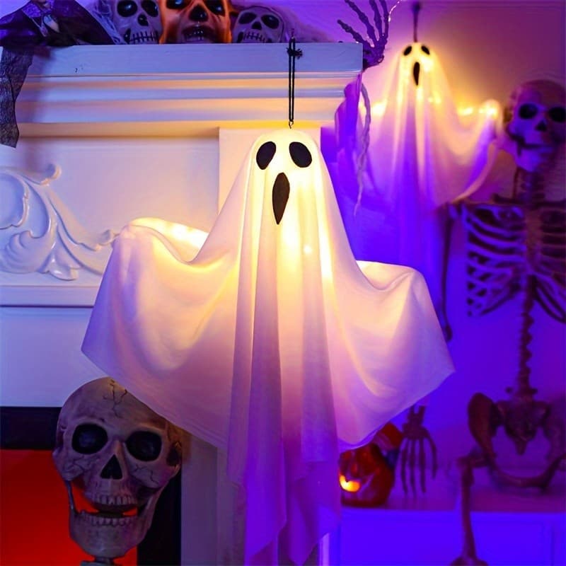 Fantasmas Voadores LED da Ghostly Gala Bamda'S - Decorações Suspensas de Halloween para Interiores e Exteriores, Brilham