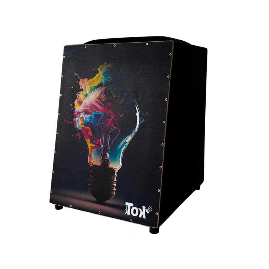 Cajon Eletroacústico Nobre Tok Lâmpada Com Bongô Embutido