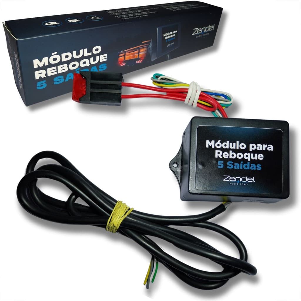 MODULO INTERFACE PARA REBOQUE ILUMINAÇÃO 12V 5 SAÍDAS ENGATE CARRETINHA COM RÉ ZENDEL ZD-RB