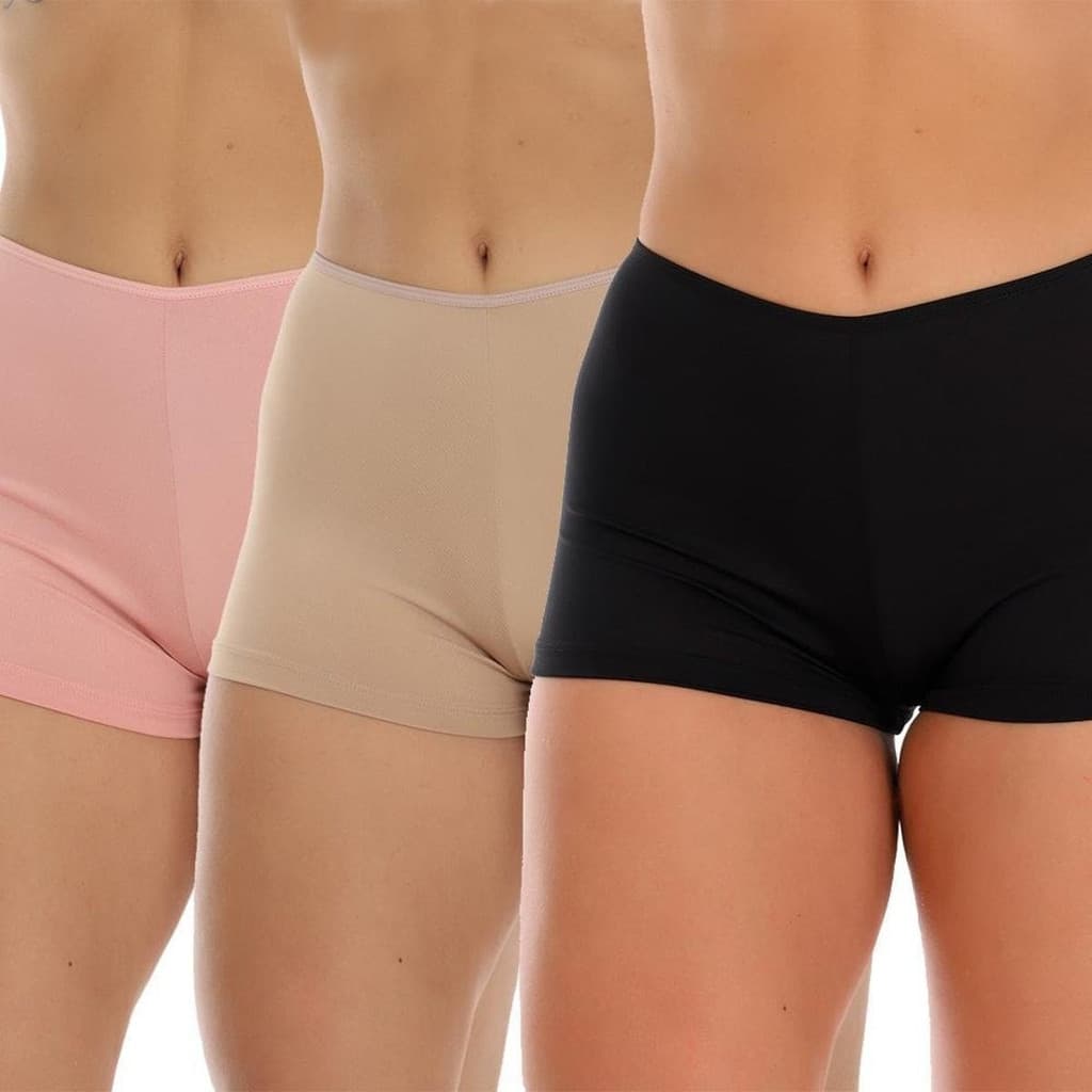 Kit 5 Short Anágua Curta Segunda Pele Feminino Liso Usar por Baixo de Vestido Saia