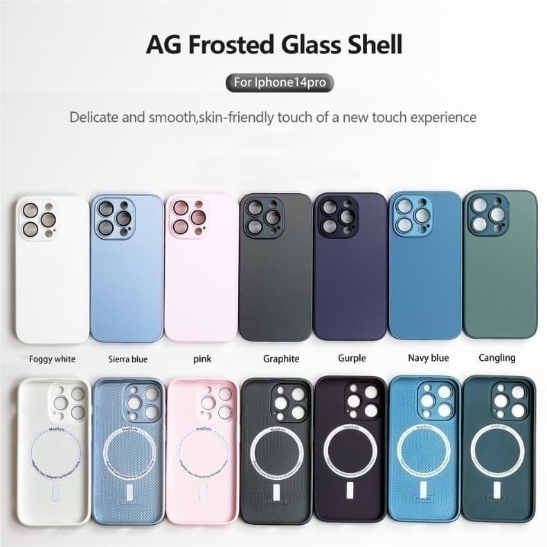 magsafe slim case capinha  iPhone13pro iPhone13promax 12promax  14pro  iPhone14promax iphone14 i 11pro iPhone12pro Caixa protetora de vidro fosco