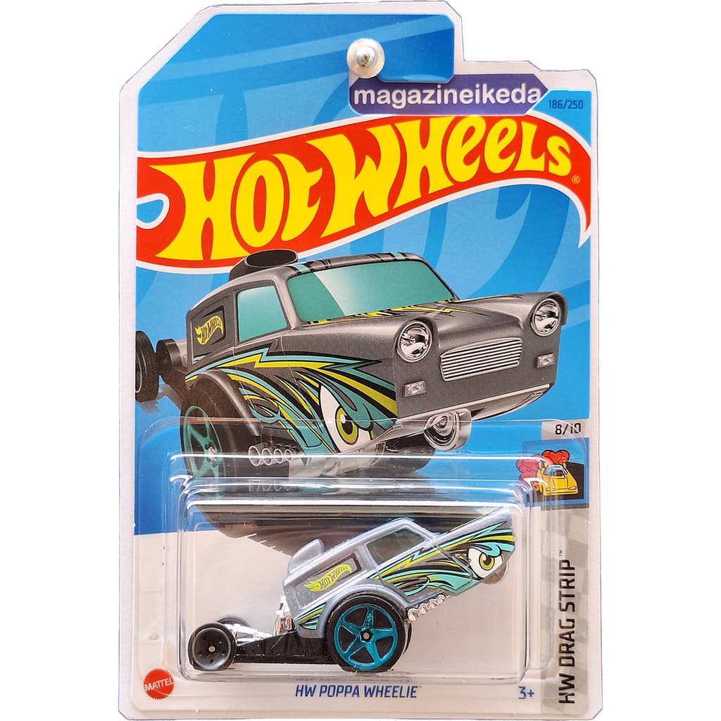 Carro Hot Wheels HW POPPA WHEELIE HKK06 Cinza HW DRAG STRIP