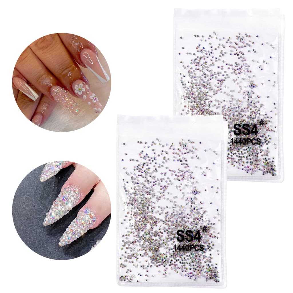 Pacote 2880 Strass Decoração Unhas Transparente Colorido Encapsular Nail Art