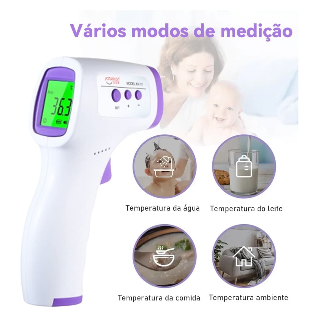 Pistola de testa com termômetro infravermelho com Display Digital