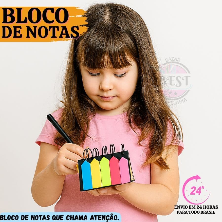 Bloco de Notas Adesivas Sticky Notes Neon