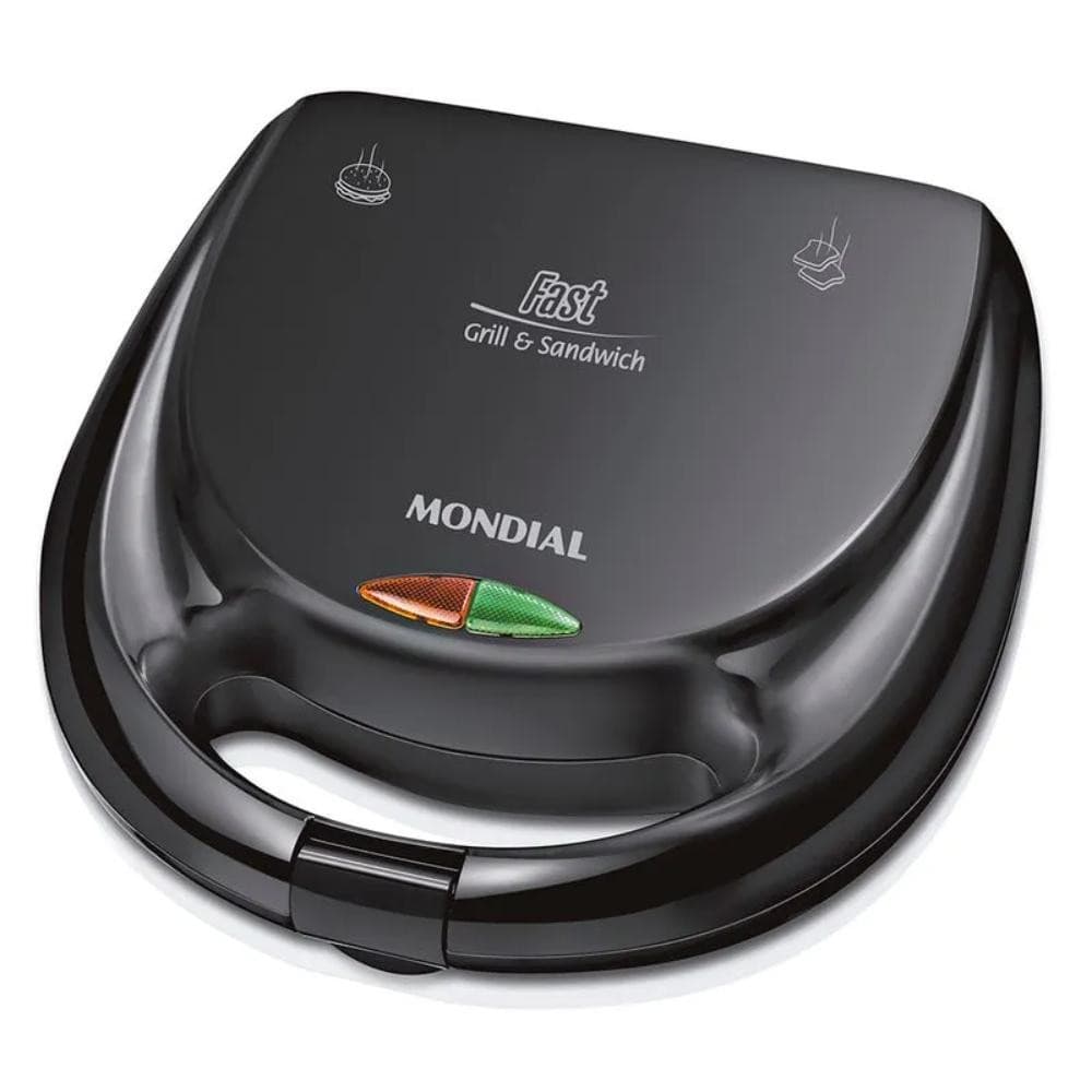 Sanduicheira Mondial Fast Grill e Sandwich com Revestimento Antiaderente 750W Preto 220V - S-12