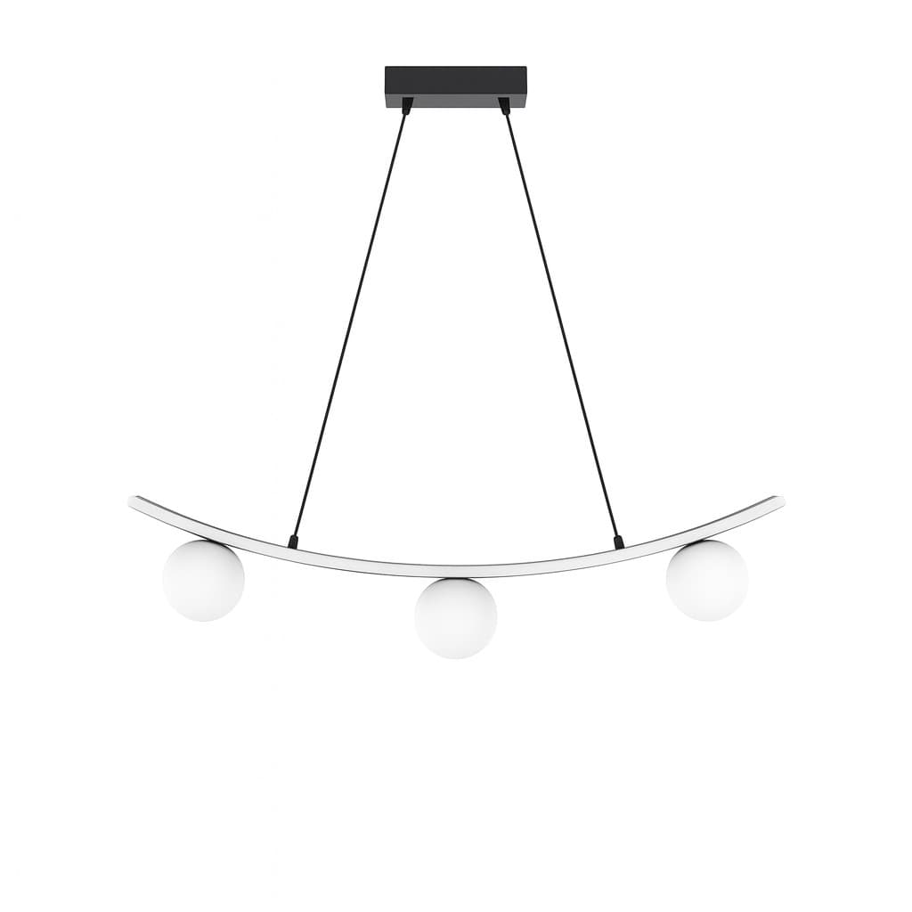 Lustre Pendente Curvo Moderno 3 Globos 60w Sofisticado, lustre moderno, pendente LED, iluminação decorativa, design