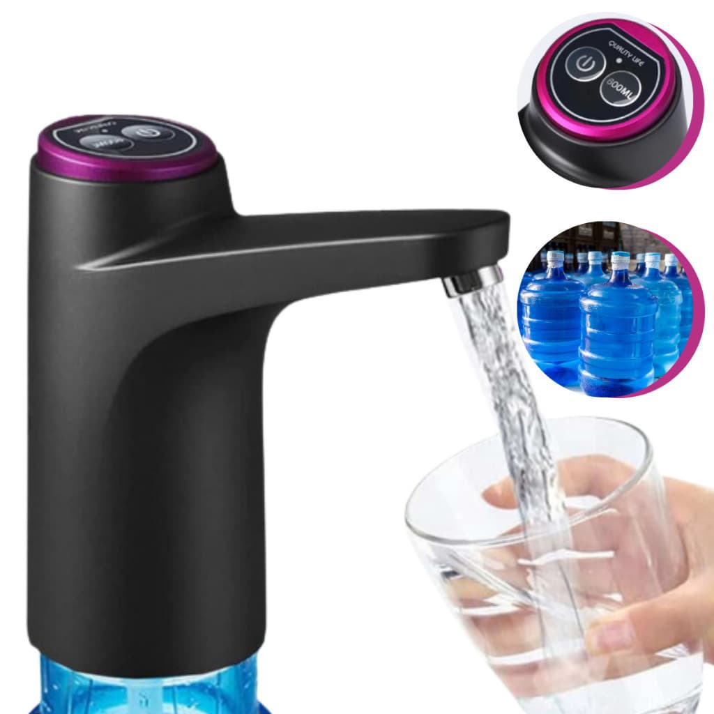 Bebedouro Bomba Elétrica Para Galão Água Bomba Recarregável Facil Instalar Para Galão De 5L/10L/20L