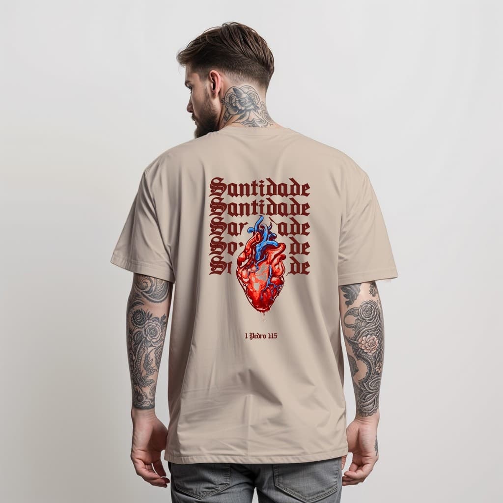T-Shirt Camiseta Masculina Santidade Manfinity Camisa 100% algodão Street Wear