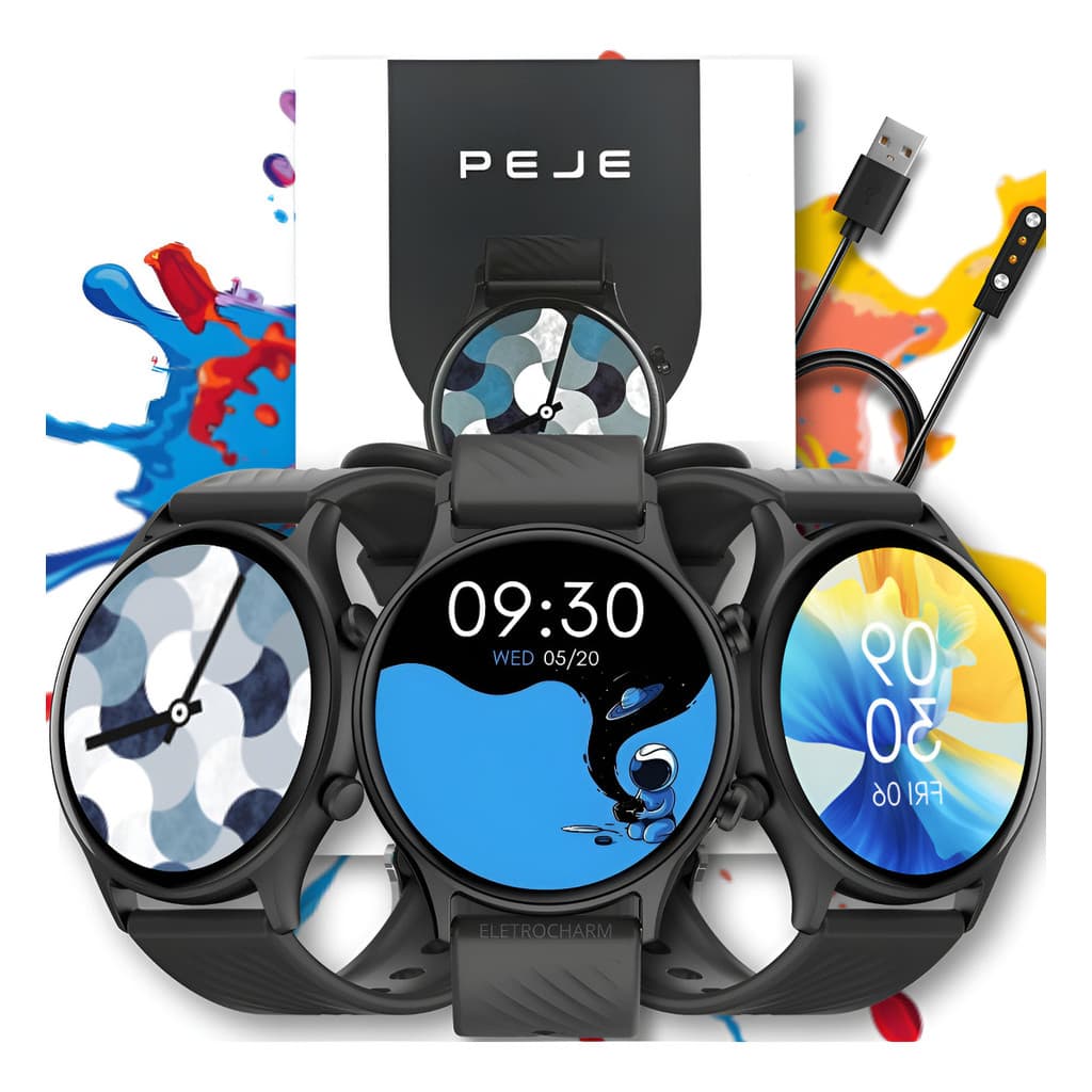 Smartwatch ZW04 Redondo 1.39 HD IP68 Chamadas BT Monitor Cardíaco Modos Esportivos Notificações